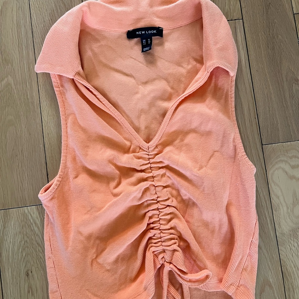 New Look Women's Orange Sleeveless Top